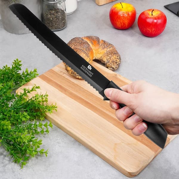 Brødkniv stål sort 32 cm