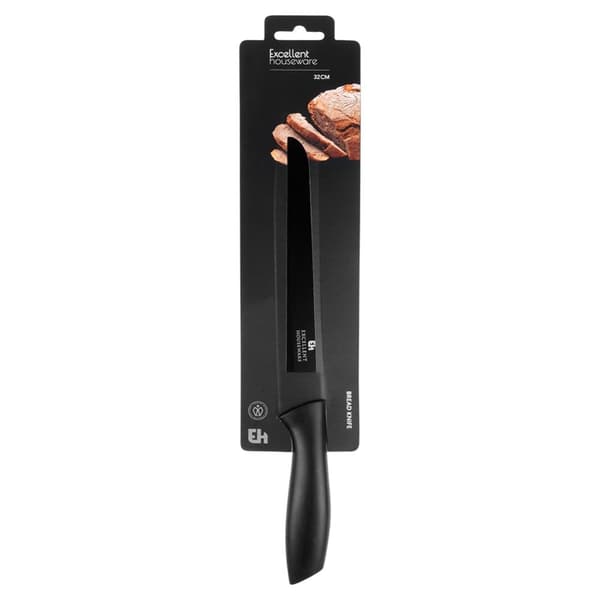 Brødkniv stål sort 32 cm