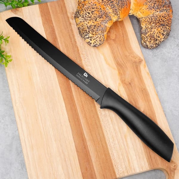 Brødkniv stål sort 32 cm