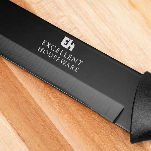 Kjøkkenkniv stål sort 32 cm