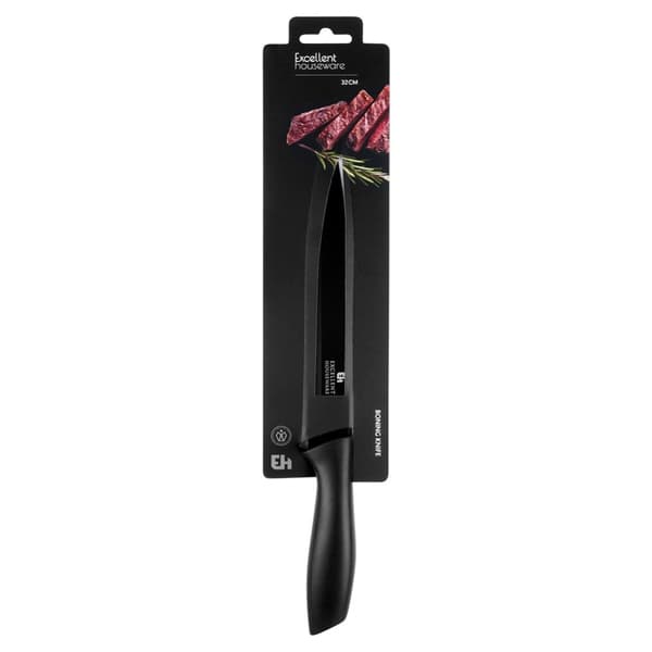 Kjøkkenkniv stål sort 32 cm