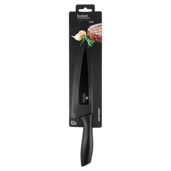 Kokkekniv stål sort 32 cm