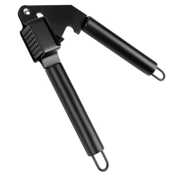 Hvitløkspresse, stål, sort, 19 cm