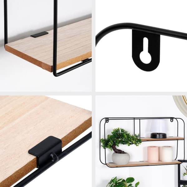 Vegghylle i metall 52x10,5x29 cm