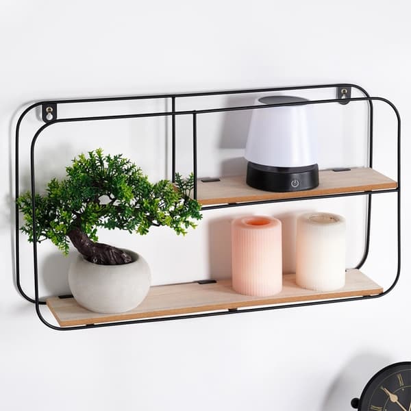 Vegghylle i metall 52x10,5x29 cm