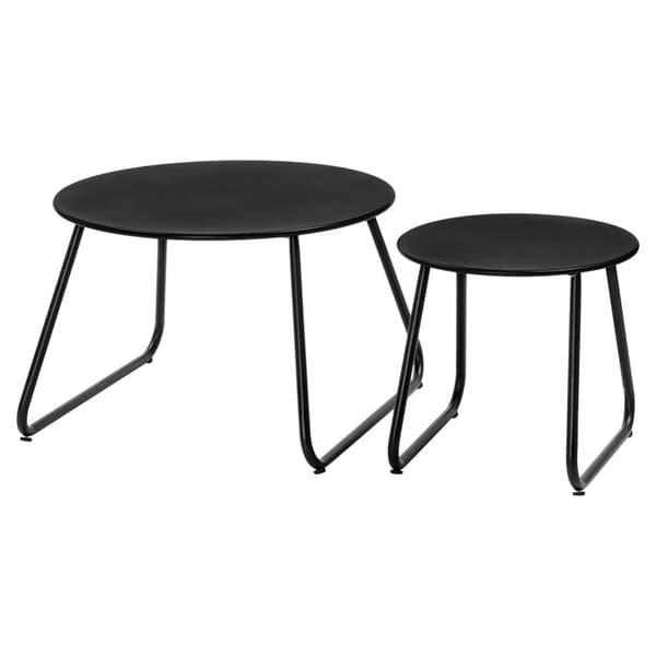 Sofabord i sort metal, 2 stk.