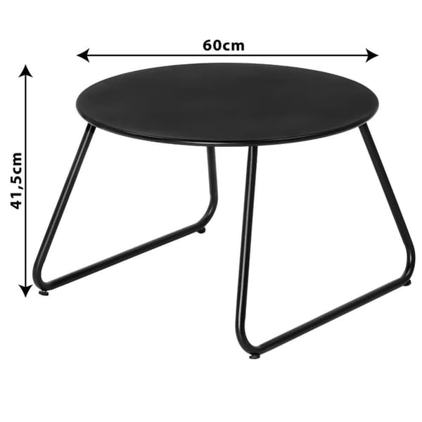 Sofabord i sort metal, 2 stk.