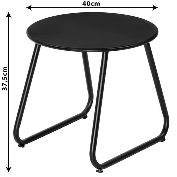 Sofabord i sort metal, 2 stk.