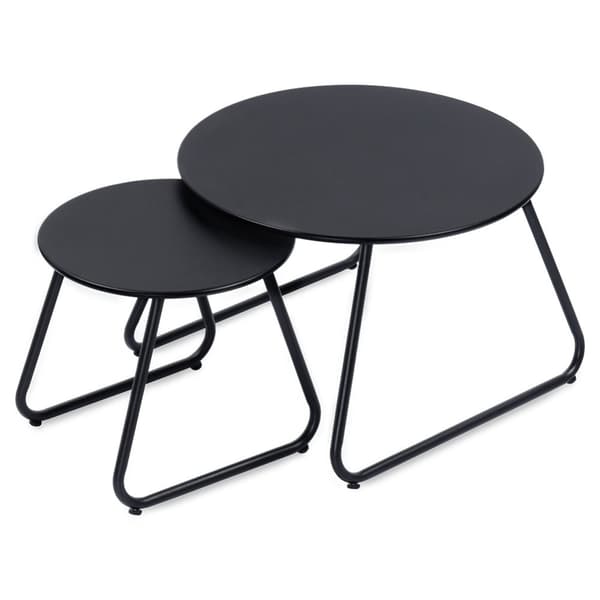 Sofabord i sort metal, 2 stk.
