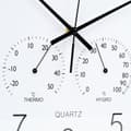 Miniatyrbilde 5 av 9: Veggklokke med termometer og hygrometer hvitt gull 38 cm