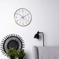 Miniatyrbilde 6 av 9: Veggklokke med termometer og hygrometer hvitt gull 38 cm