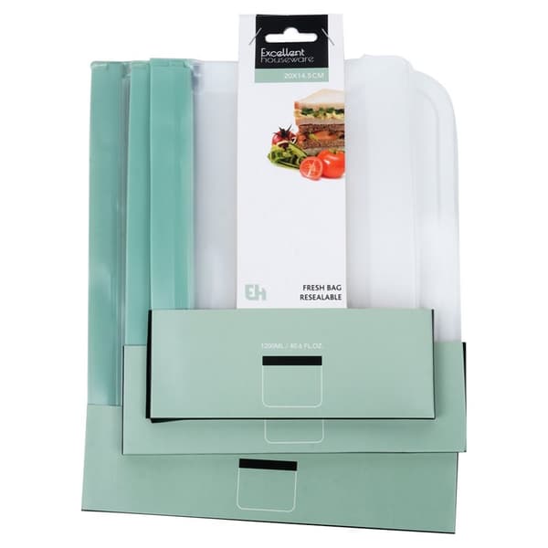 Vetoketjulliset ruokapussit 1 / 1,2 / 1,6 l 7 kpl.