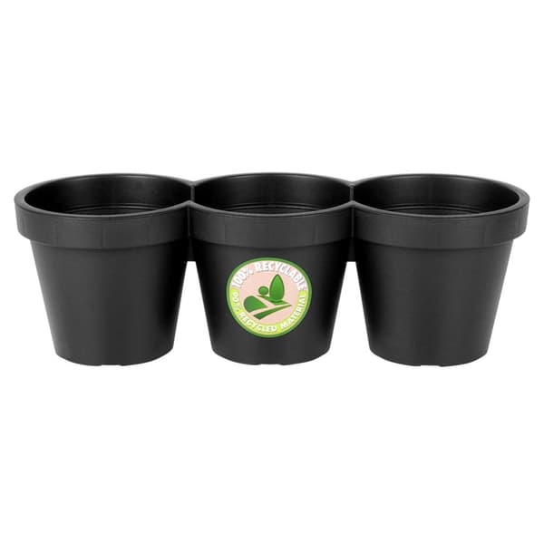 Tredobbelt havekrukke i plast, sort, 39,5 cm