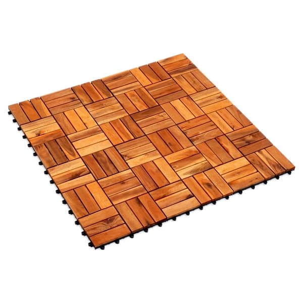 Terrassplattor i trä 30x30 cm 9 st.