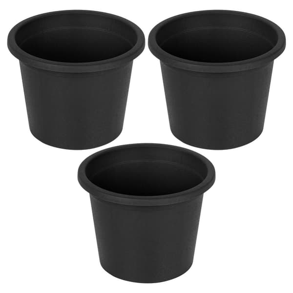 Havekrukke i plast, sort, rund, 14,5 cm, 3 stk.
