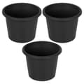 Miniatyrbillede 3 af 9: Havekrukke i plast, sort, rund, 14,5 cm, 3 stk.