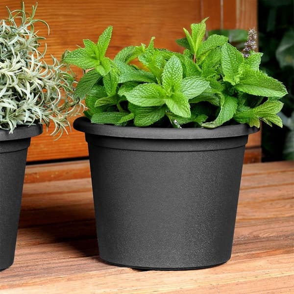 Havekrukke i plast, sort, rund, 14,5 cm, 3 stk.