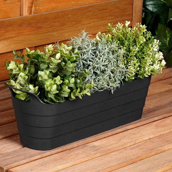 Hagekrukke i plast, sort, avlang, 44,5 cm