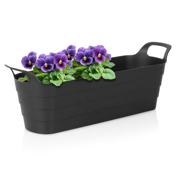 Hagekrukke i plast, sort, avlang, 44,5 cm