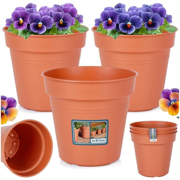 Rund hagekrukke i plast 15 cm 3 stk.
