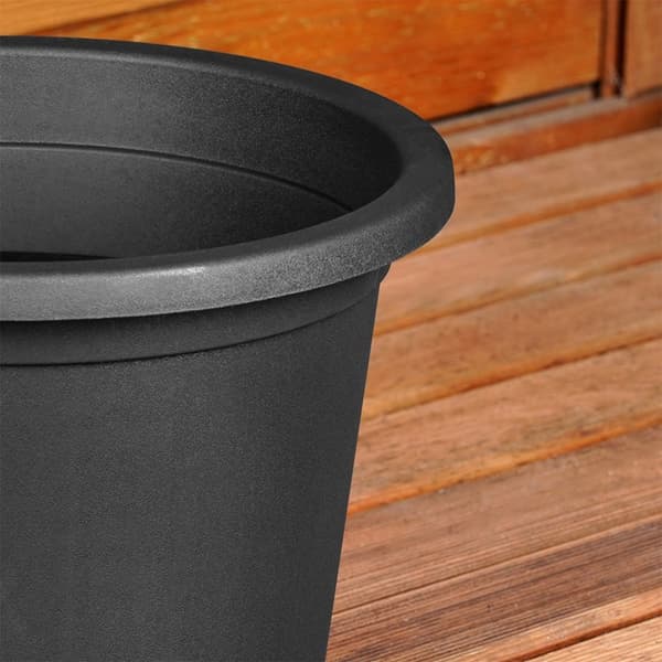 Havekrukke i plast, sort, rund, 27,5 cm