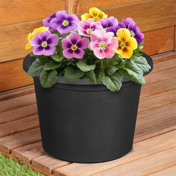 Havekrukke i plast, sort, rund, 27,5 cm