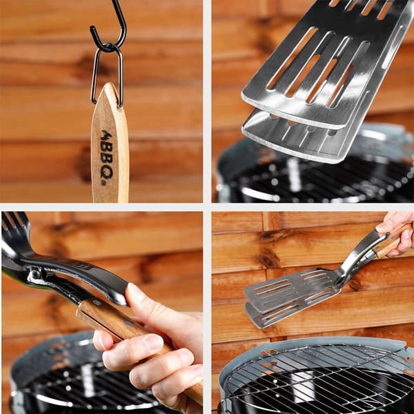 Grillilapa ja pihdit 2in1 terästä 40 cm