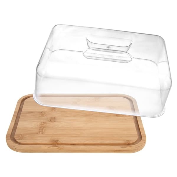 Serveringsbræt af træ med låg 28x22x11 cm
