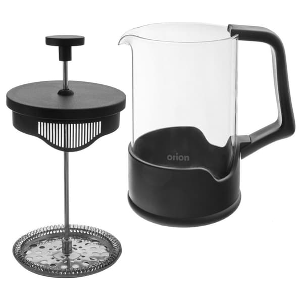 Kaffe och te kolvbryggare, glas, SVART, 400 ml
