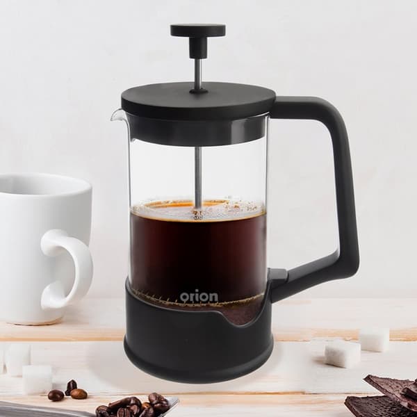 Kaffe och te kolvbryggare, glas, SVART, 400 ml