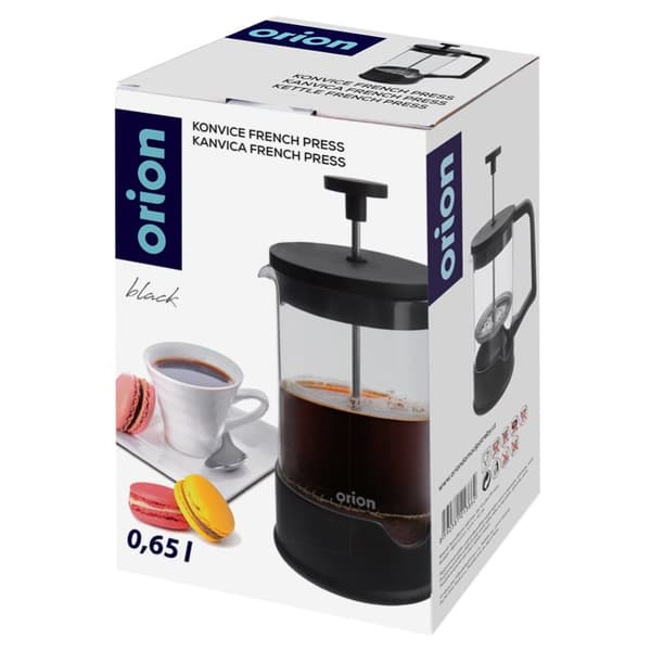 Kaffe- og testempelmaskine, glas, SORT, 650 ml