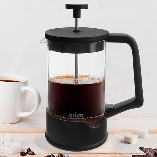 Kaffe- og testempelmaskine, glas, SORT, 650 ml