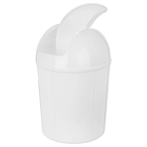 Badrumssoptunna i plast vit 920 ml