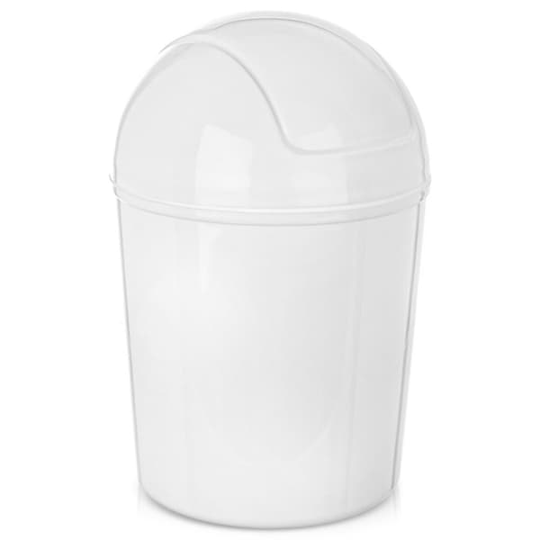 Badrumssoptunna i plast vit 920 ml