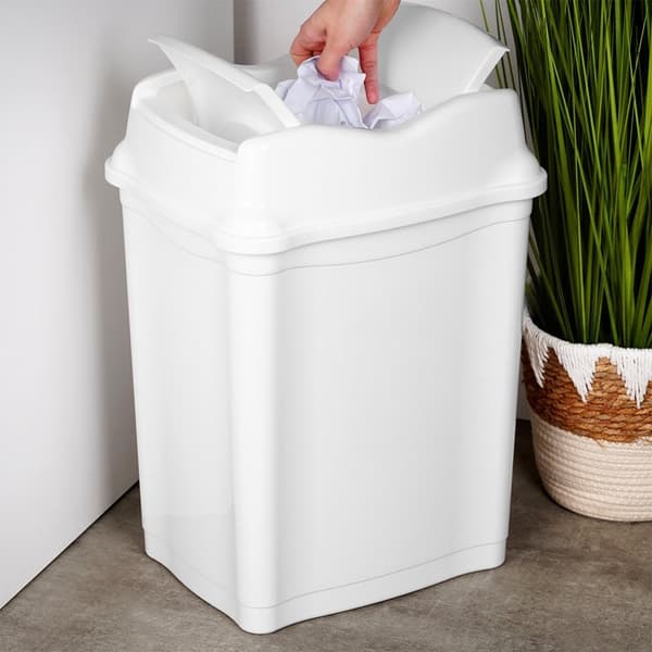 Plastaffaldsbeholder hvid 28 l
