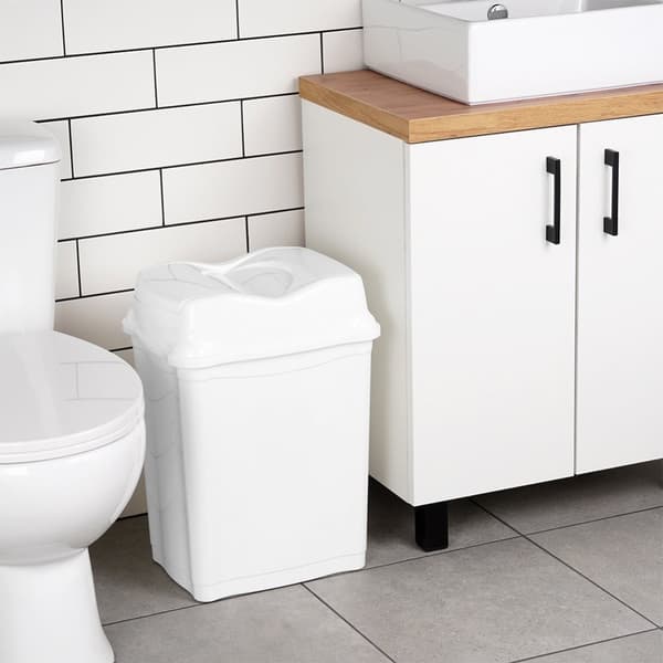 Plastaffaldsbeholder hvid 28 l
