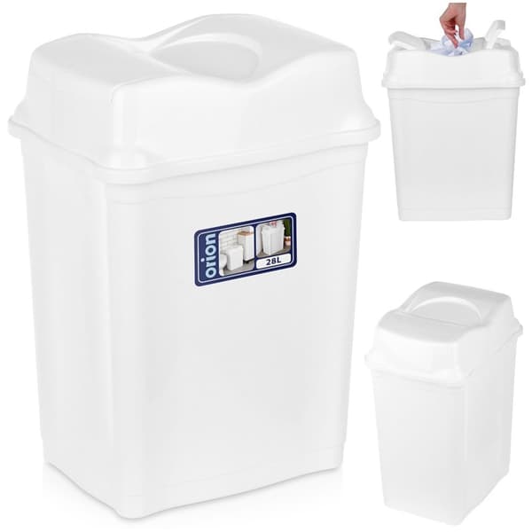 Plastaffaldsbeholder hvid 28 l