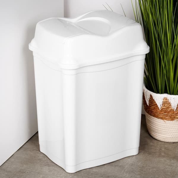 Plastaffaldsbeholder hvid 28 l