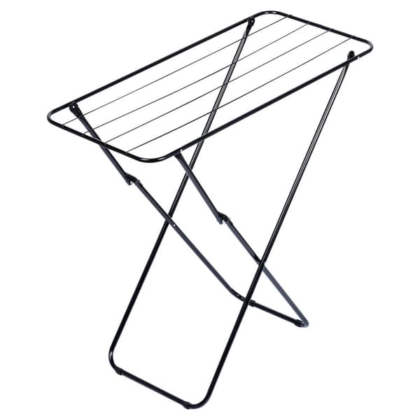 Sort metal sammenfoldelig vasketøjstativ 93x43x88 cm