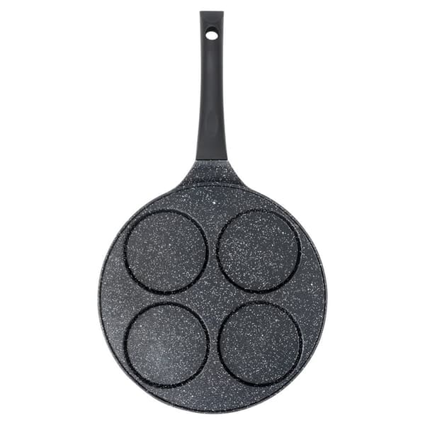 Granitt eggpanne 4 hull SVART LINE 26 cm