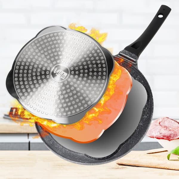 Granitt eggpanne 4 hull SVART LINE 26 cm