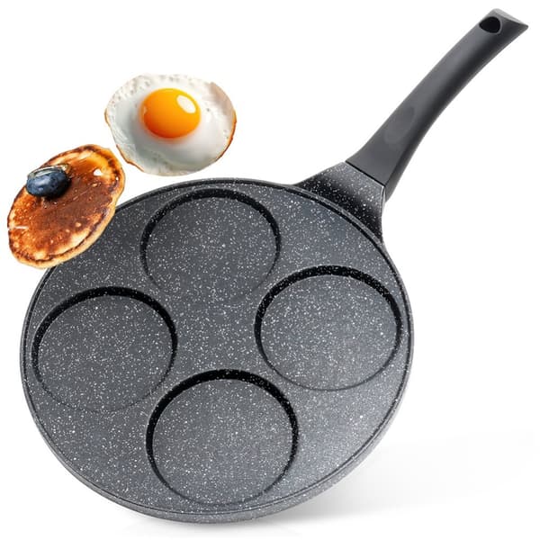 Granitt eggpanne 4 hull SVART LINE 26 cm