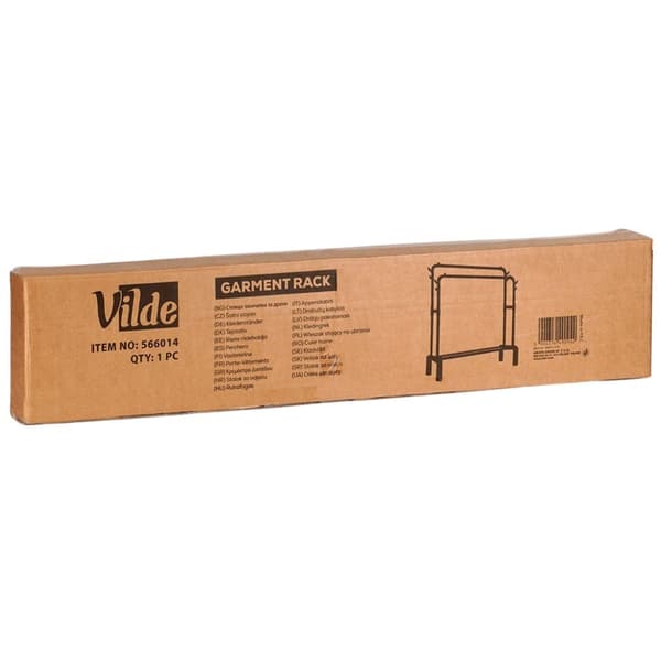 Stående tøjstativ metal sort dobbelt 110x45x152 cm