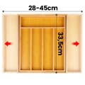 Miniatyrbillede 3 af 9: Bestikskuffeindsats udvidelig bambus 28-45x33,5 cm
