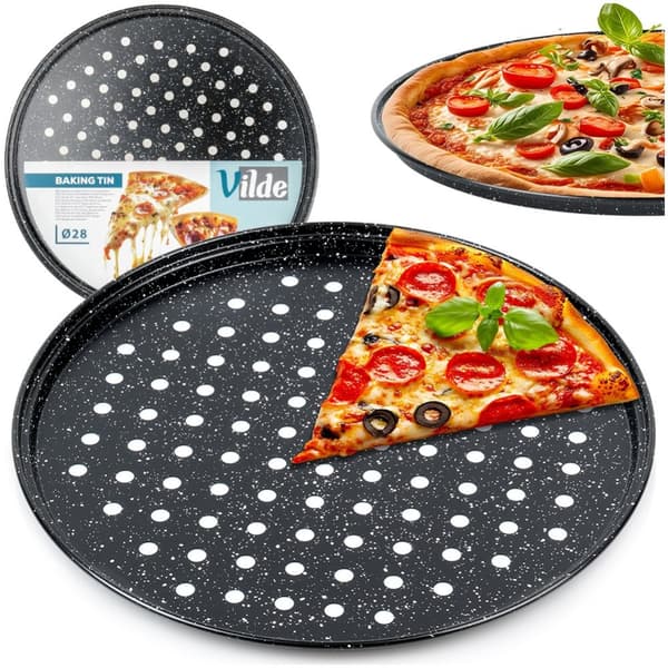 Perforerad granit pizzapanna 28 cm