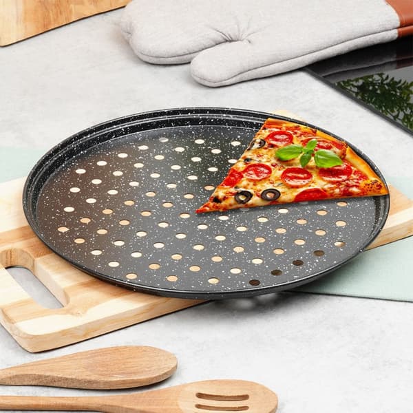 Perforerad granit pizzapanna 28 cm