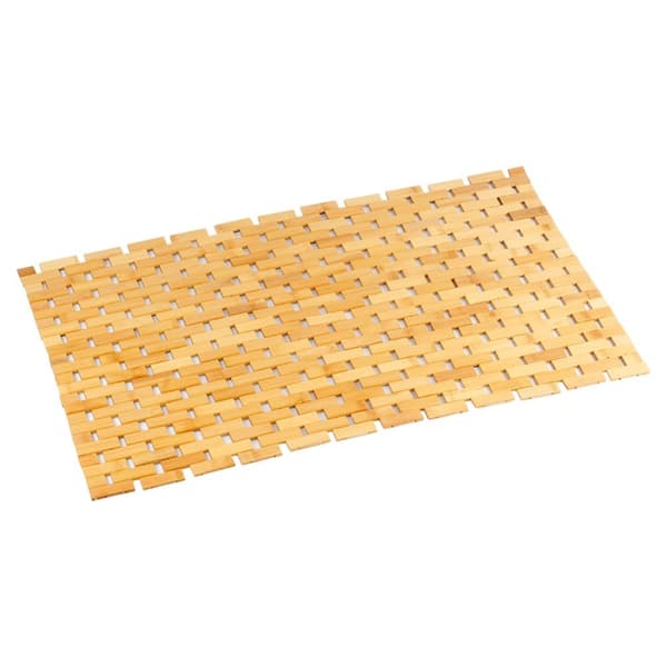 Anti-skli baderomsmatte bambus 80x50 cm