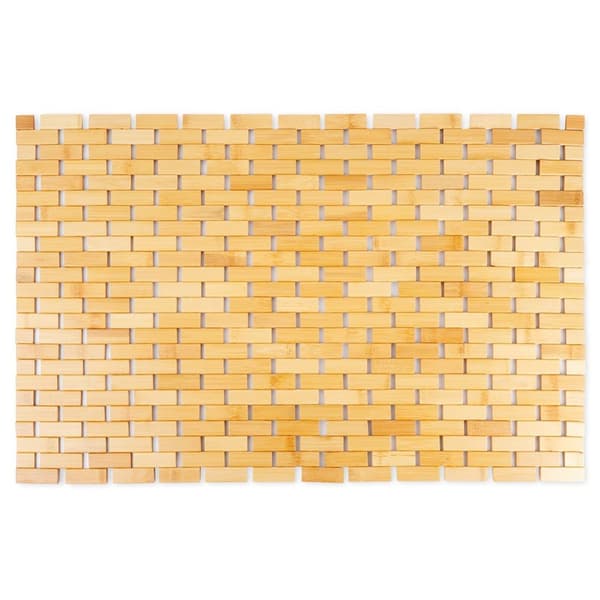 Anti-skli baderomsmatte bambus 80x50 cm