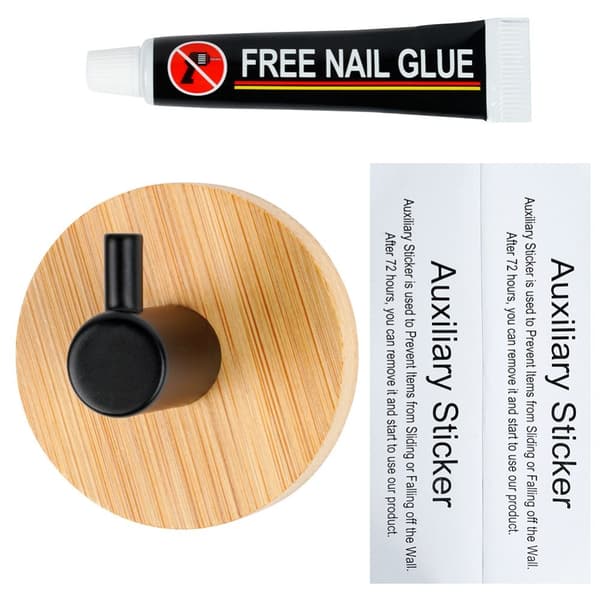 Krokhenger selvklebende tremetall sort 5x3,5 cm