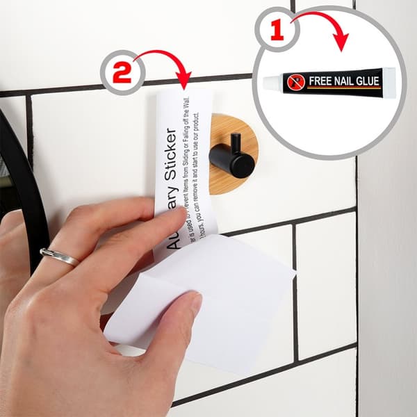 Krokhenger selvklebende tremetall sort 5x3,5 cm